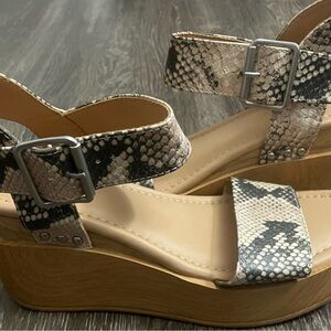 snake skin platform sandals